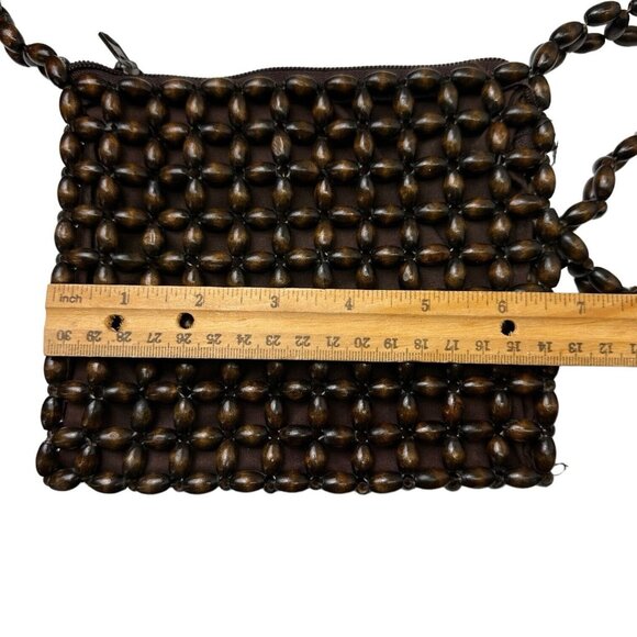 Vintage Giannini Wooden Beaded Crossbody Bag With Zipper Closure - Picture 5 of 9